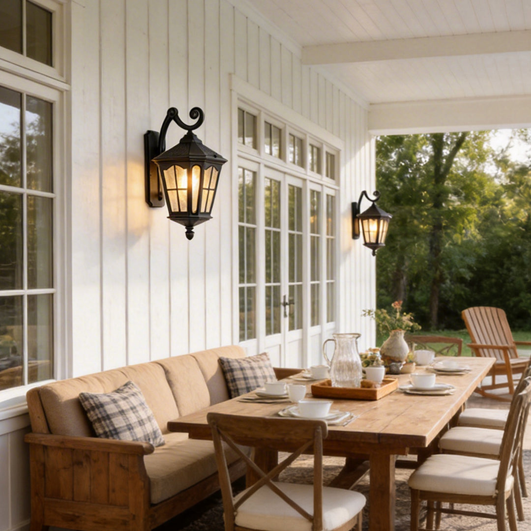 Outdoor Front Porch Lights Vintage LED Aluminum Solar Light