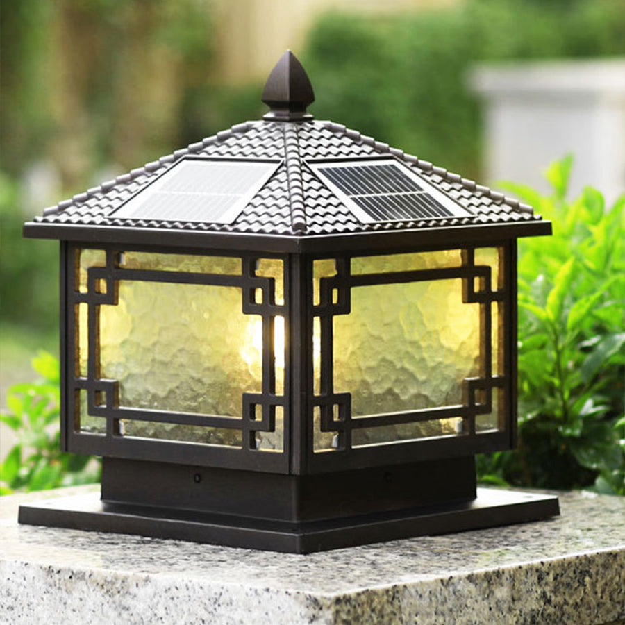 Outdoor Garden Pillar Lights Waterproof European Solar Fence Lamp