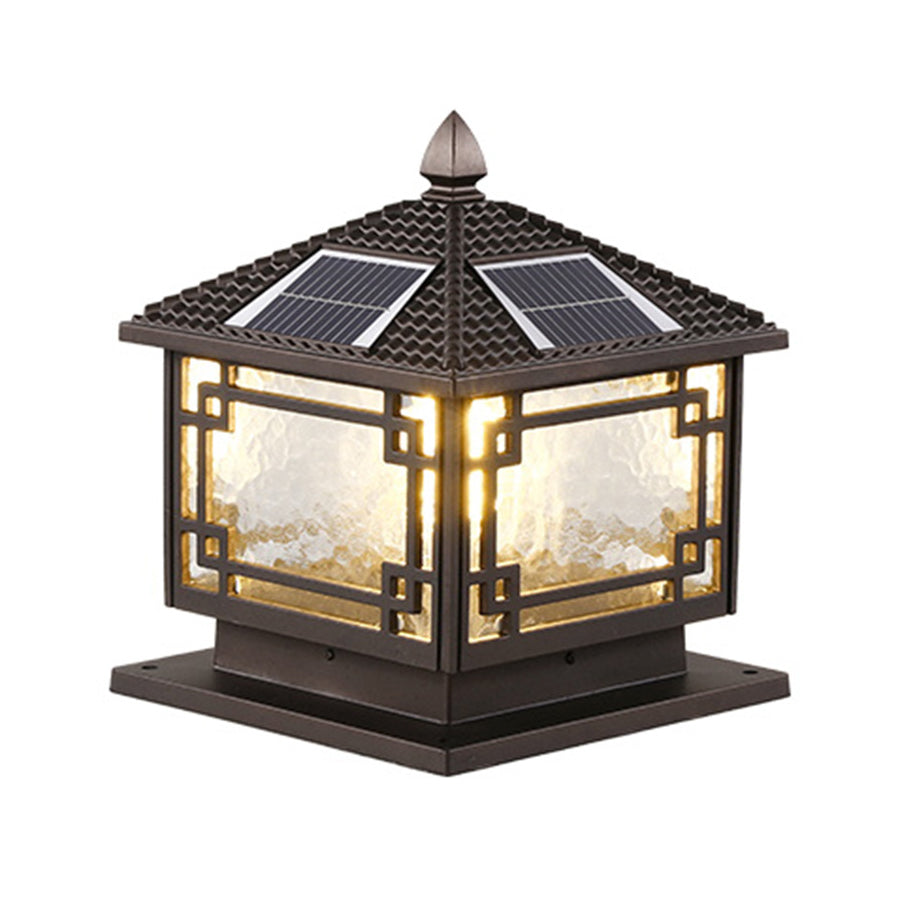 Outdoor Garden Pillar Lights Waterproof European Solar Fence Lamp