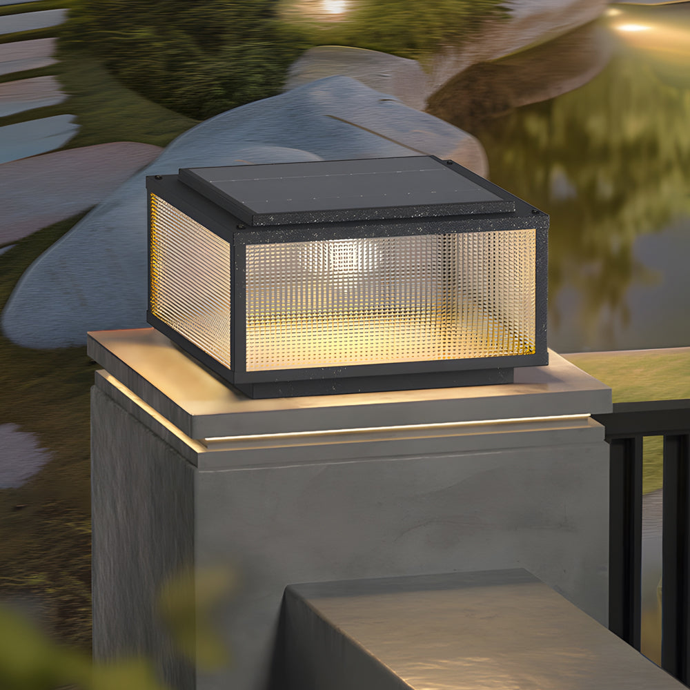 Outdoor Pillar Light Fixtures Cast Aluminum Square Waterproof