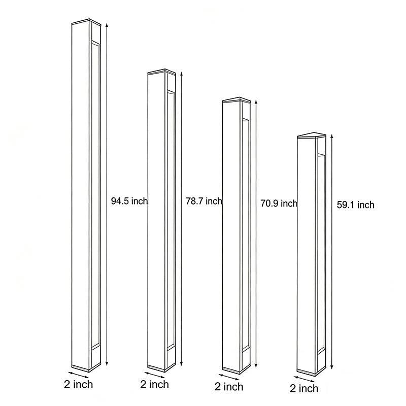 Outdoor Linear Wall Light Waterproof Black Modern Solar Ligh