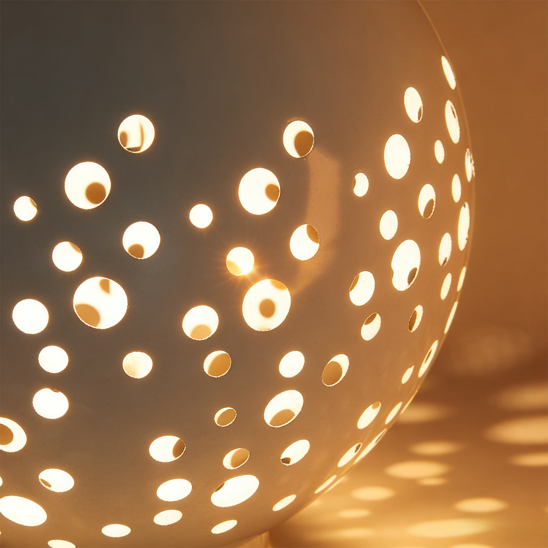 Outdoor Sphere Light Waterproof Round Hollow Metal Modern Light