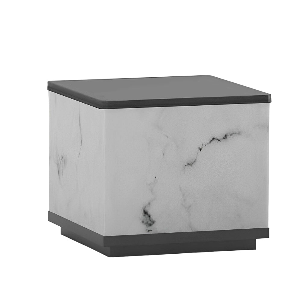 Outdoor Stone Pillar Lights Modern Square Marble-Textured Light