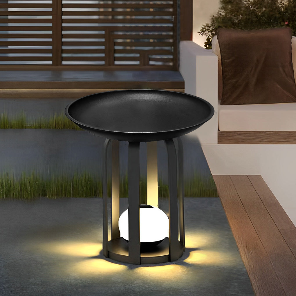 Outdoor Tray Floor Lamp Modern Dual-Function Waterproof Solar Lamp