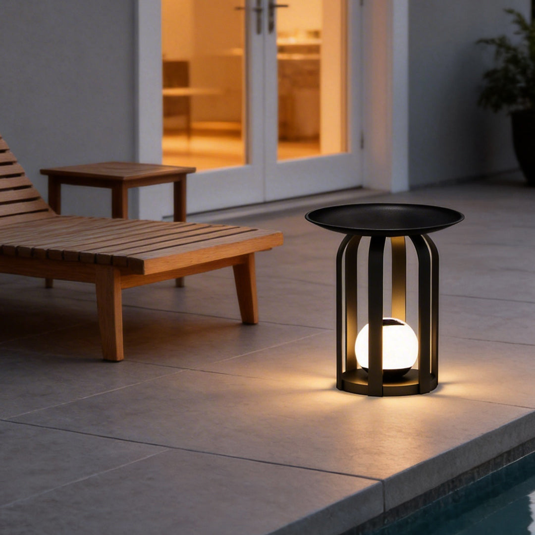 Outdoor Tray Floor Lamp Modern Dual-Function Waterproof Solar Lamp