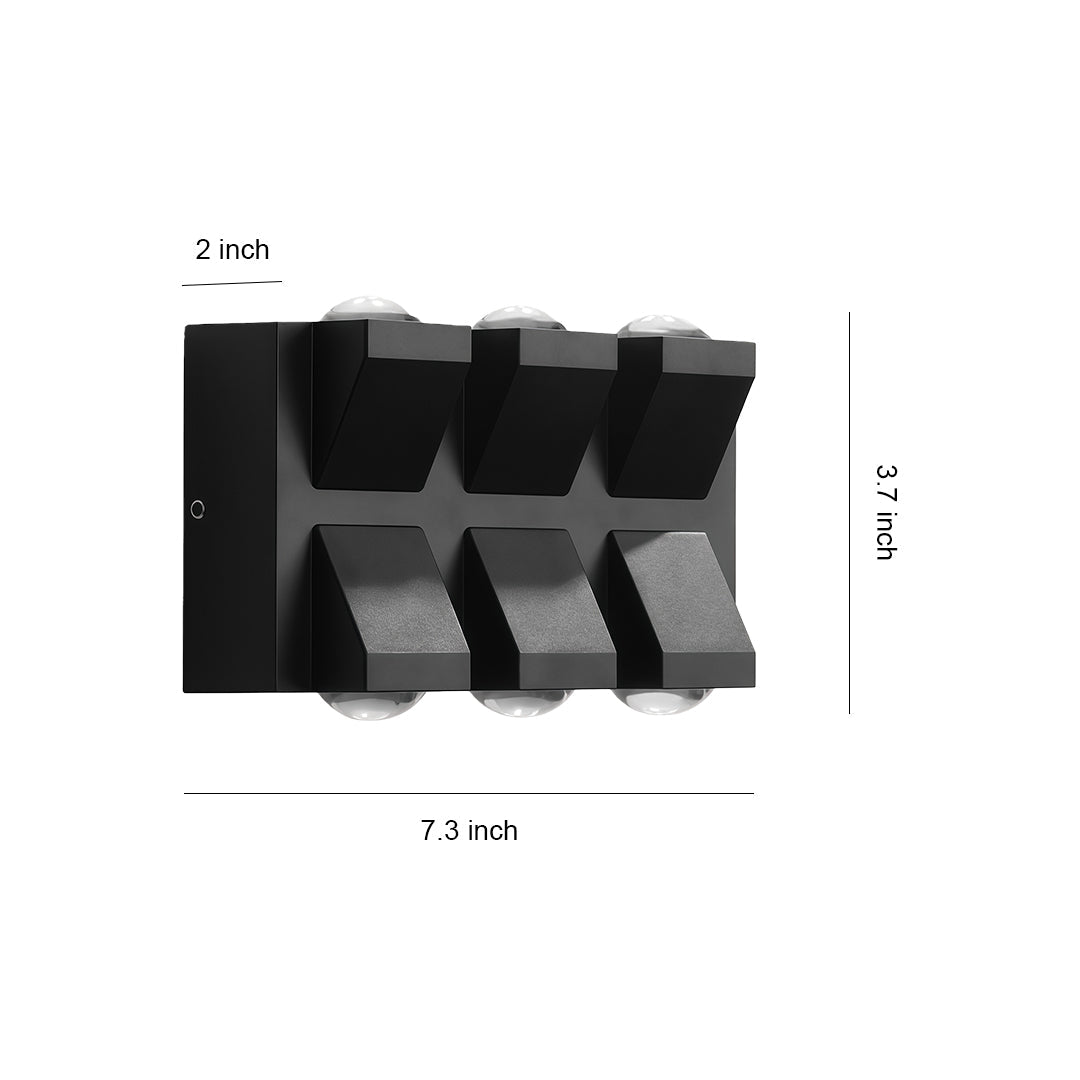 Outdoor Wall Lights Black LED Waterproof Bidirectional Lamp