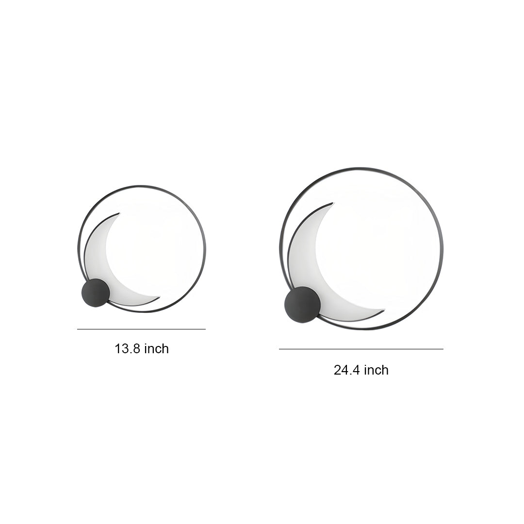 Decorative Outdoor Wall Lights Gray Waterproof Ring Crescent Lamp