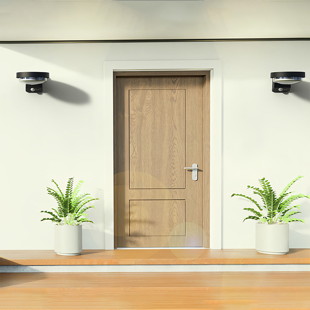 Outdoor Solar Lights Wall Mounted LED Motion Sensor Light 2 PCS