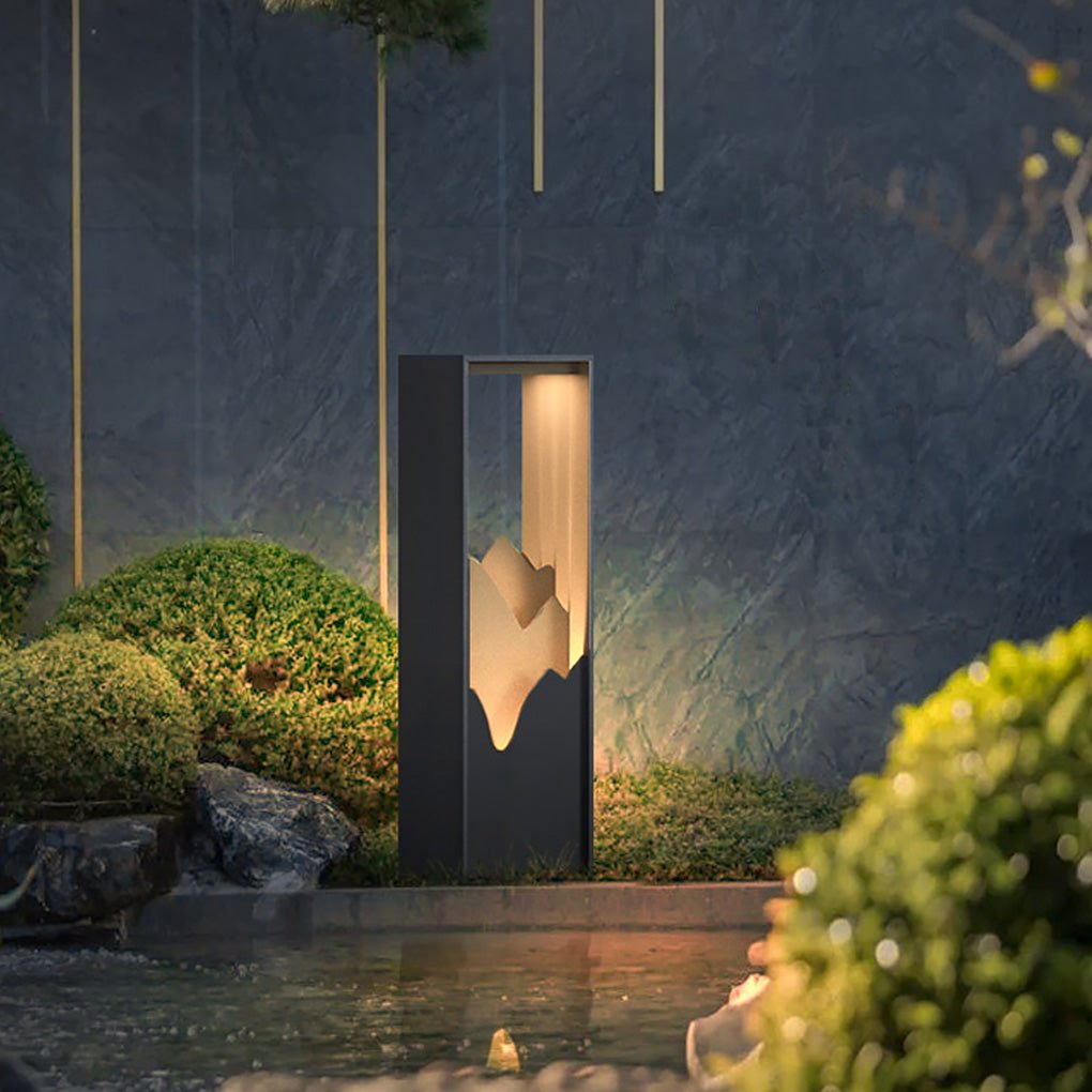 Hollow Lawn Lamp Elegant Waterproof Mountain Landscape Path Light