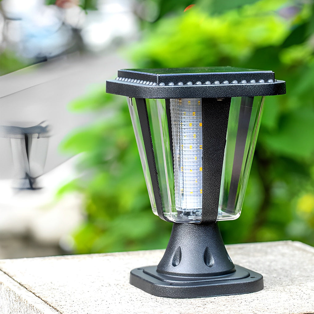 Outdoor Waterproof Post Lamp Modern Solar Motion Sensor Light