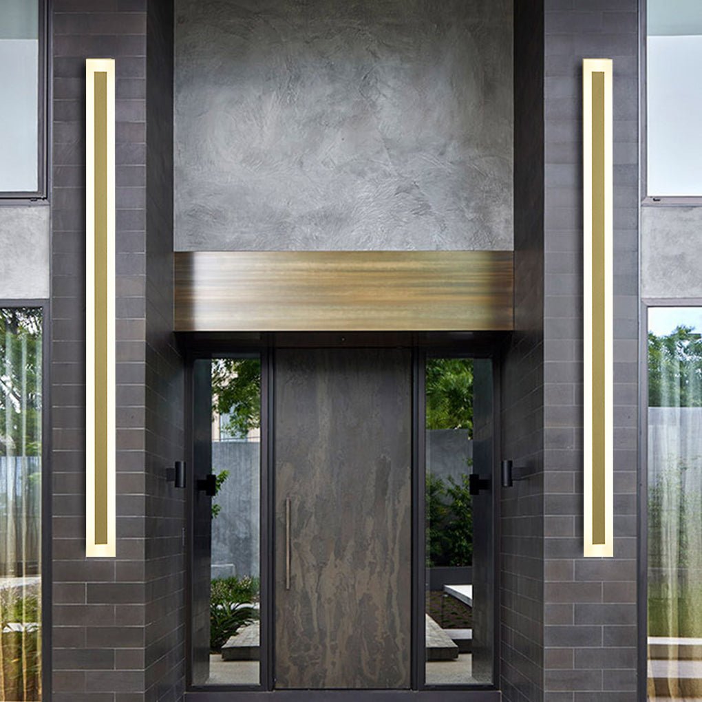 Gold Outdoor Wall Light Outdoor Minimalist Linear LED Light