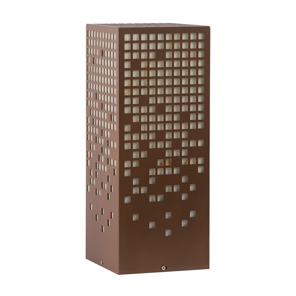 High-End Stainless Steel Outdoor LED Light with Unique Square Pattern for Elegant Bollard Lights