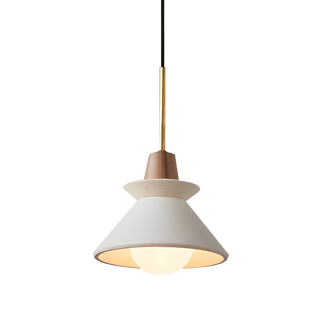 Plaster Cone Pendant Light Creative White Cement Ceiling Light