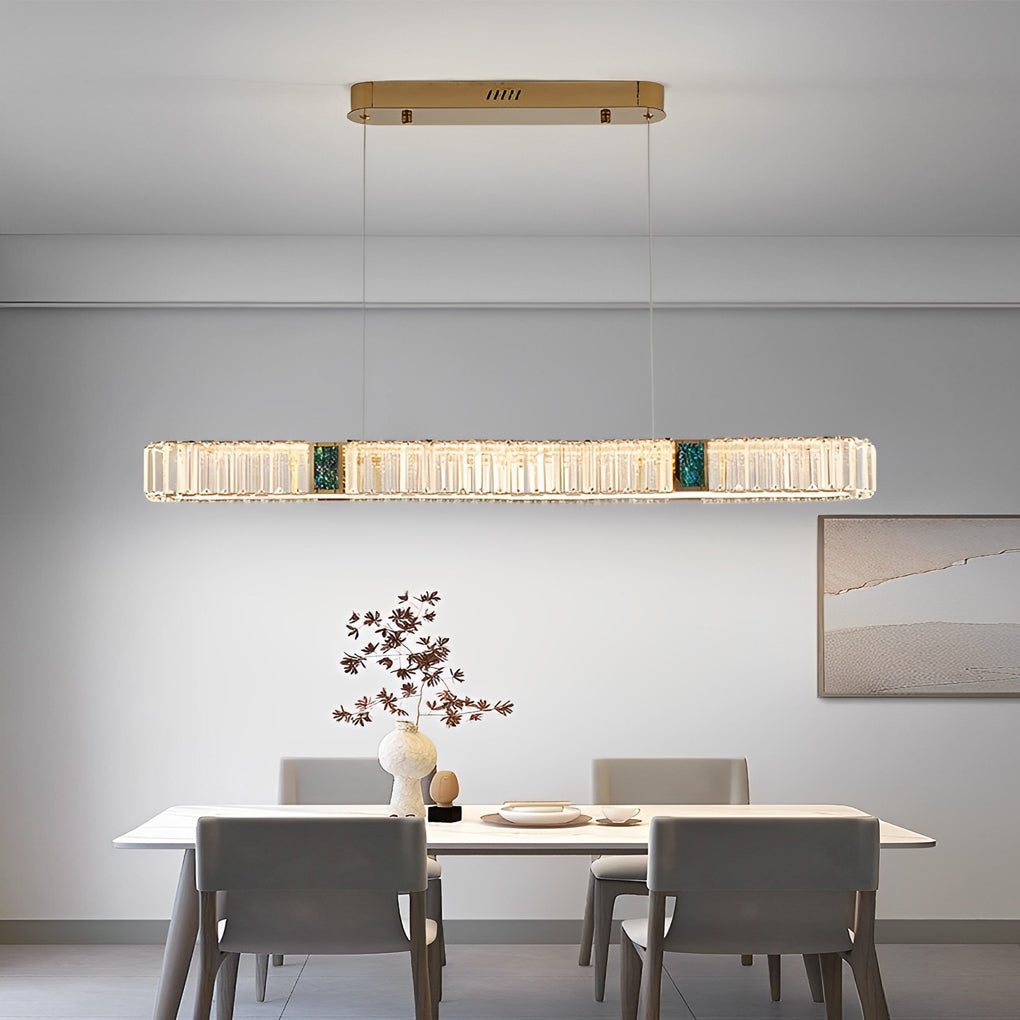 Oval Crystal Chandelier Modern Gold Metal Ceiling Light
