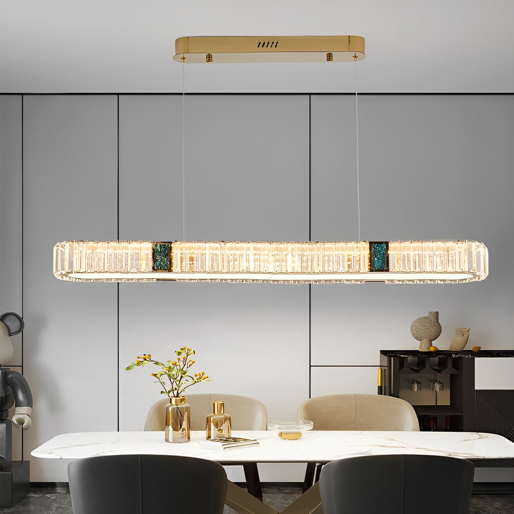 Oval Crystal Chandelier Modern Gold Metal Ceiling Light