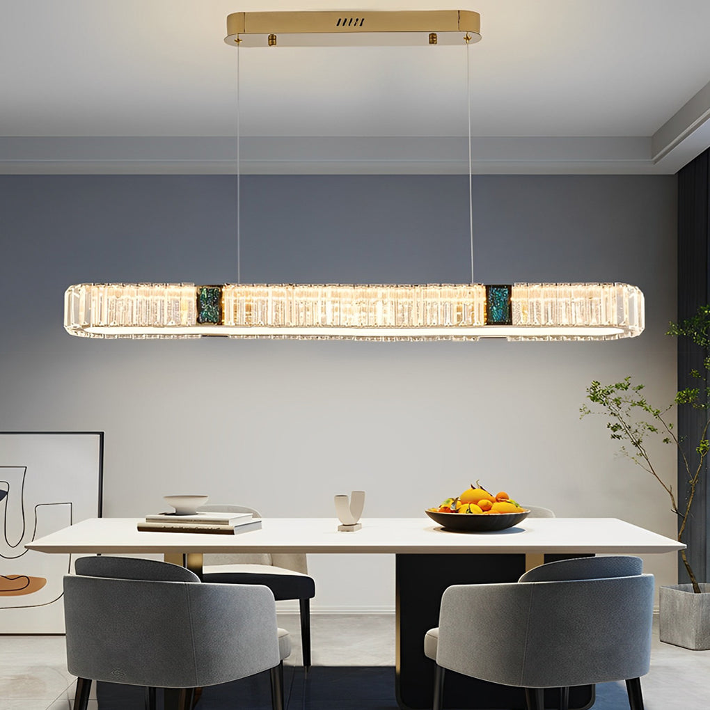 Oval Crystal Chandelier Modern Gold Metal Ceiling Light