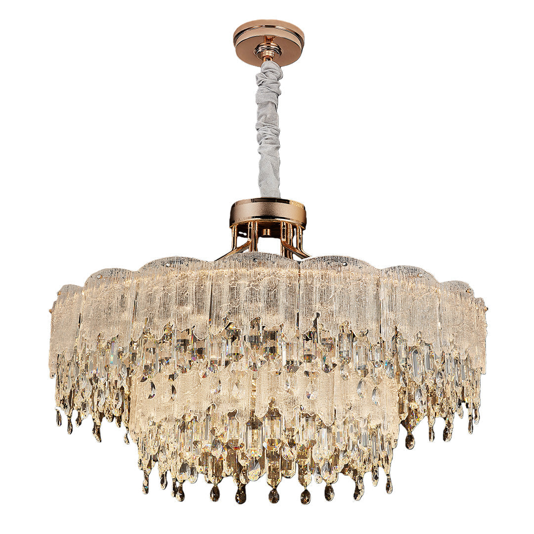 Glass Fringe Chandeliers French Luxury Crystal Ceiling Light