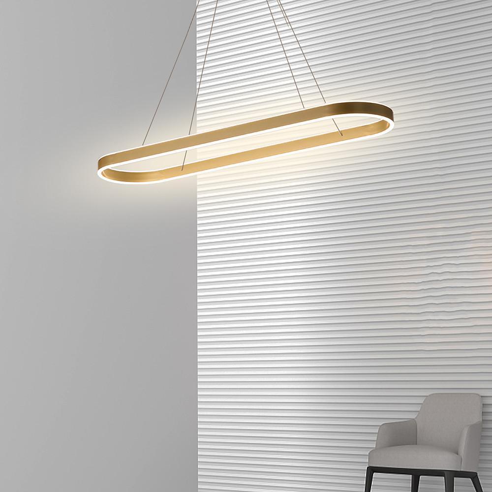 Oval LED Pendant Light Modern Aluminum Ceiling Light