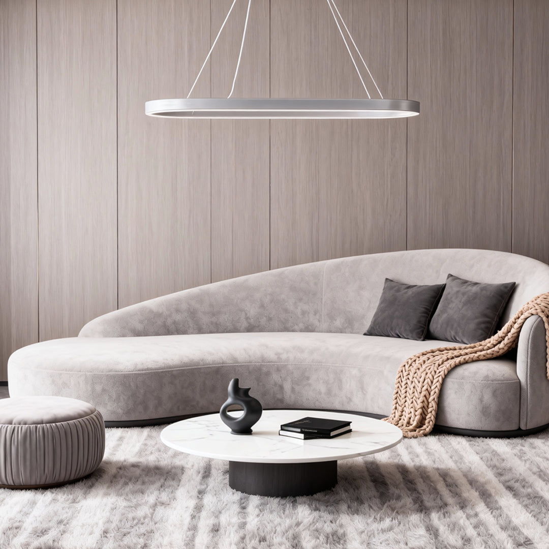 Oval LED Pendant Light Modern Aluminum Ceiling Light