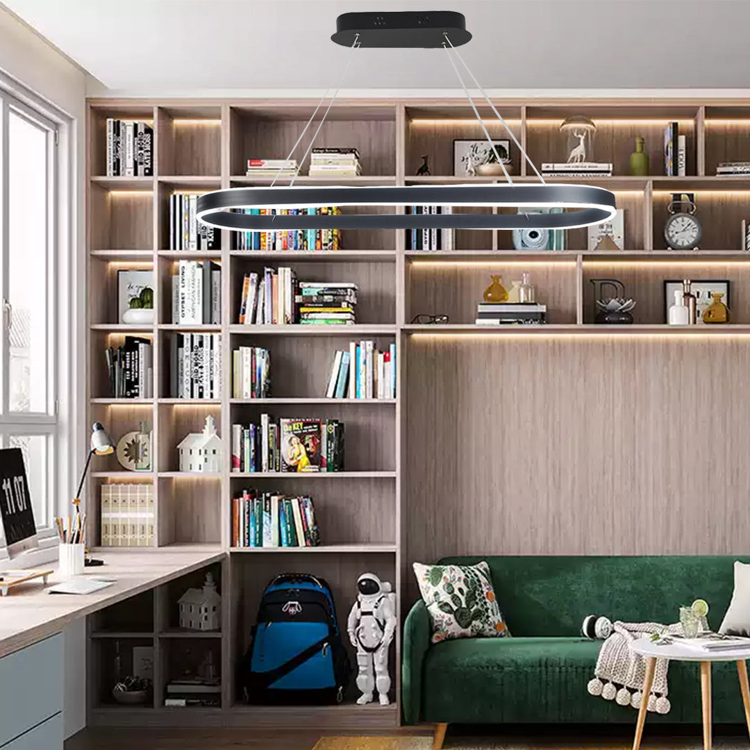Oval LED Pendant Light Modern Aluminum Ceiling Light