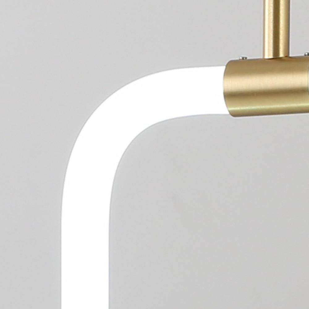 Square Pendant Light Copper Acrylic Geometrical LED Ceiling Lights
