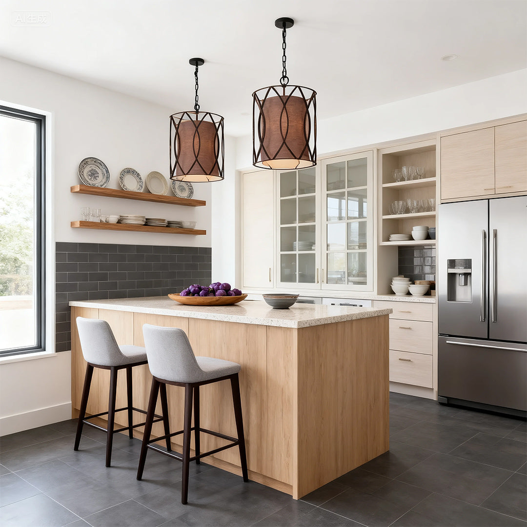 Small Black Pendant Light Vintage Sleek Design Ceiling Light