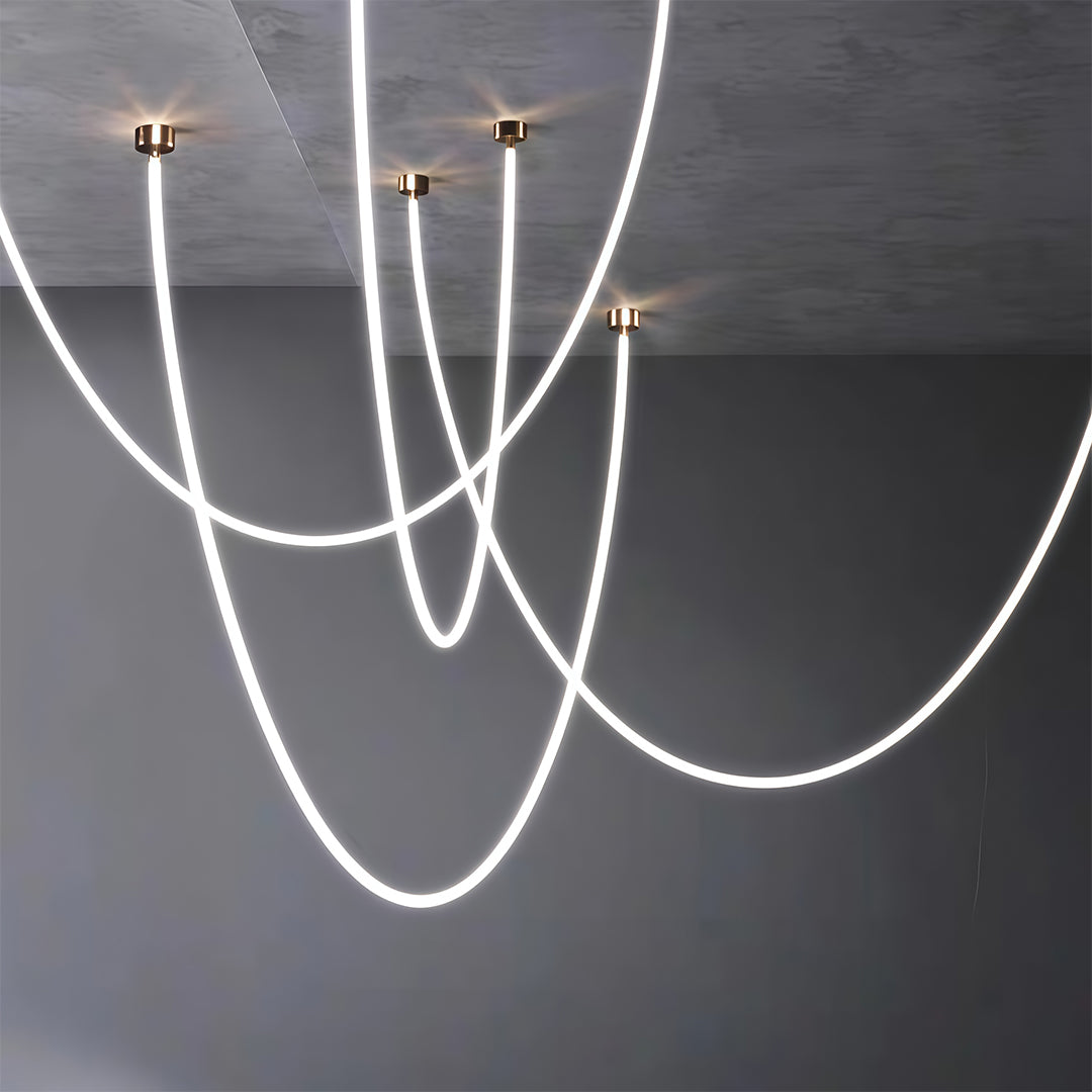 Neon Pendant Light Artistic Soft LED Linear Sceiling lights