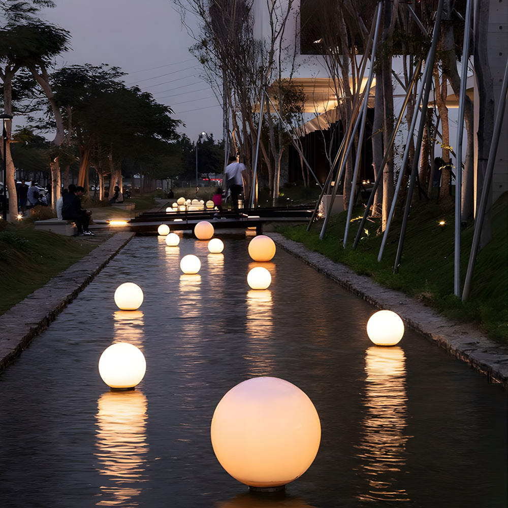 Acrylic Moon-Shaped Round Landscape Lighting Waterproof Modern Style