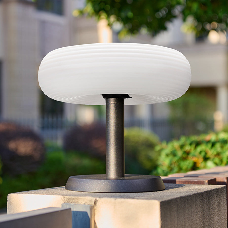 Outdoor Solar Pillar Lights Waterproof Round Landscape