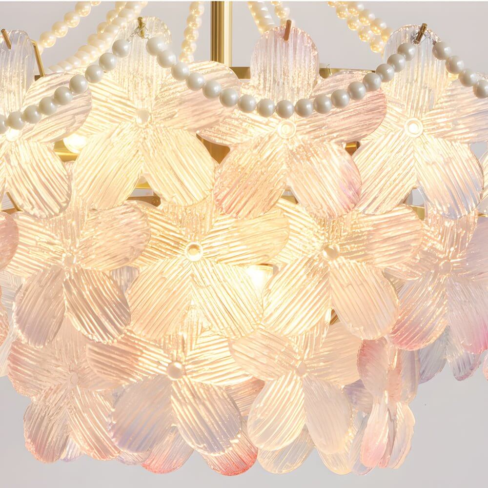 Pearl Flower Chandelier French Layered Elegance Ceiling Light