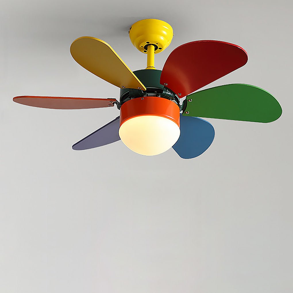 Colored Fan with Light Creative Mini Children's Room Ceiling Fan