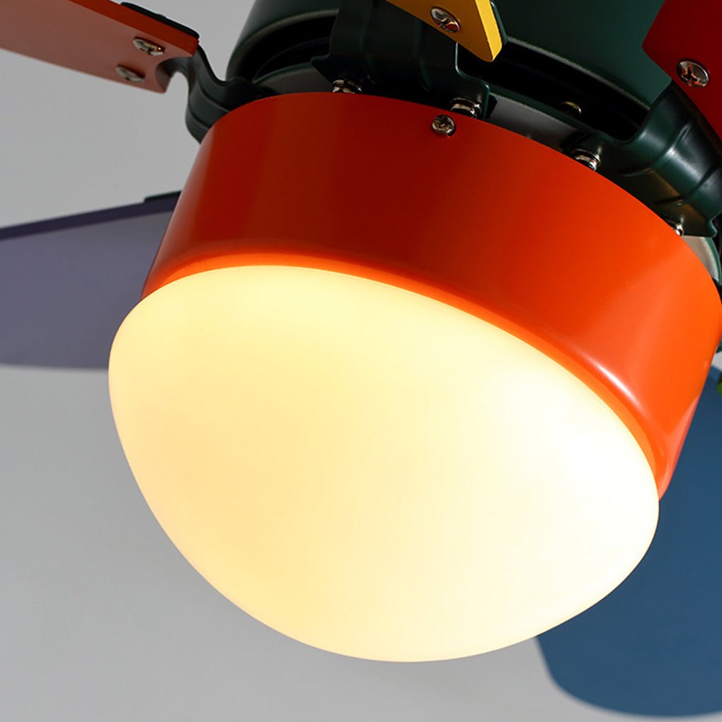 Colored Fan with Light Creative Mini Children's Room Ceiling Fan