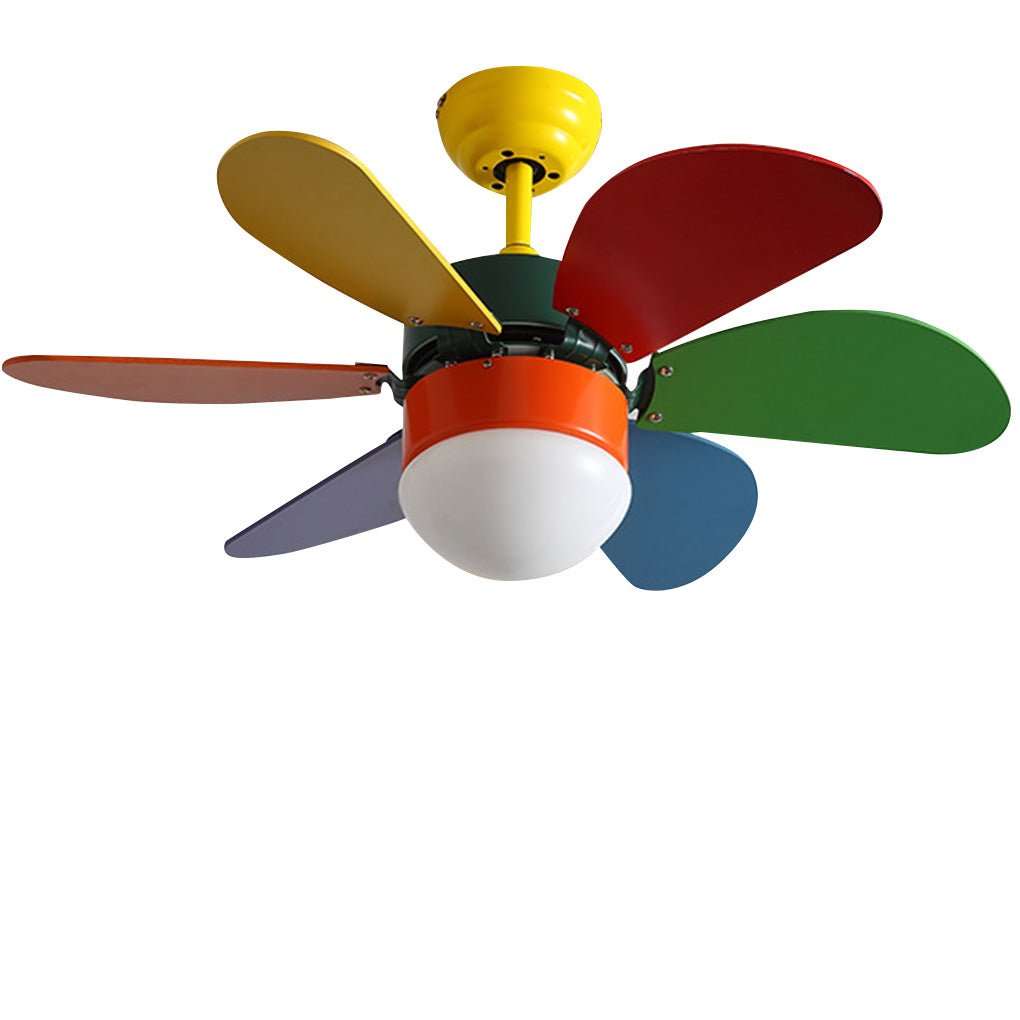 Colored Fan with Light Creative Mini Children's Room Ceiling Fan