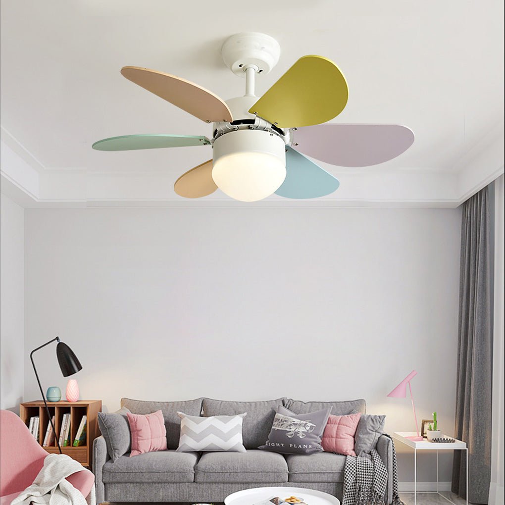 Colored Fan with Light Creative Mini Children's Room Ceiling Fan