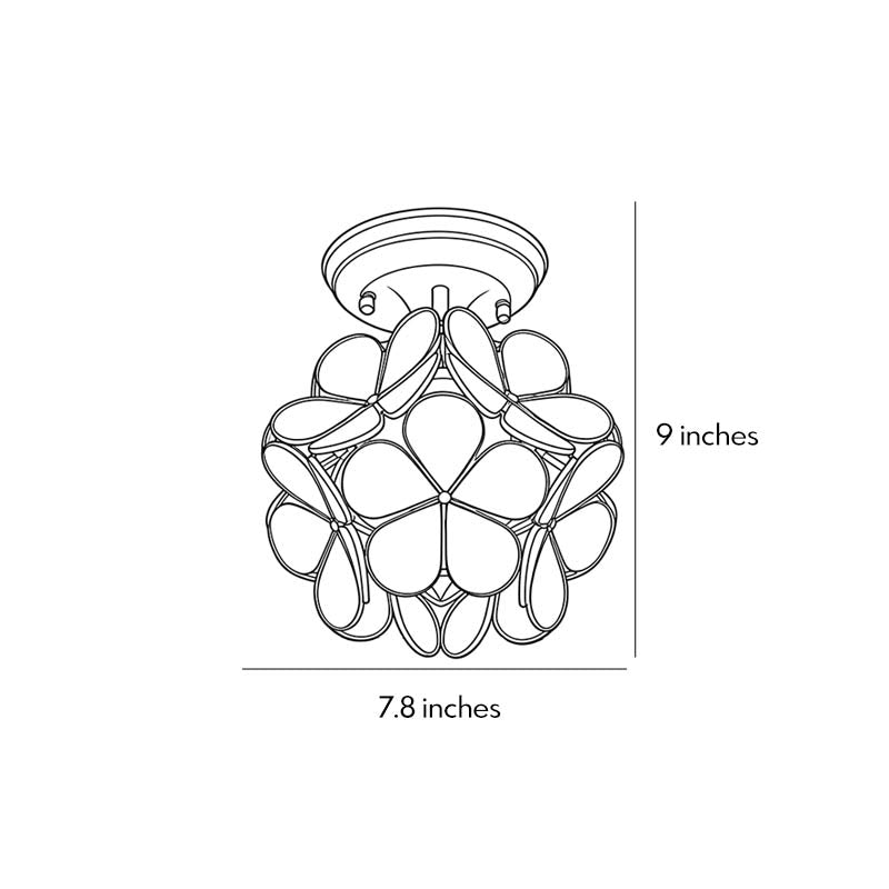 Petal Shaped Ceiling Lights French Brass Glass LED Light