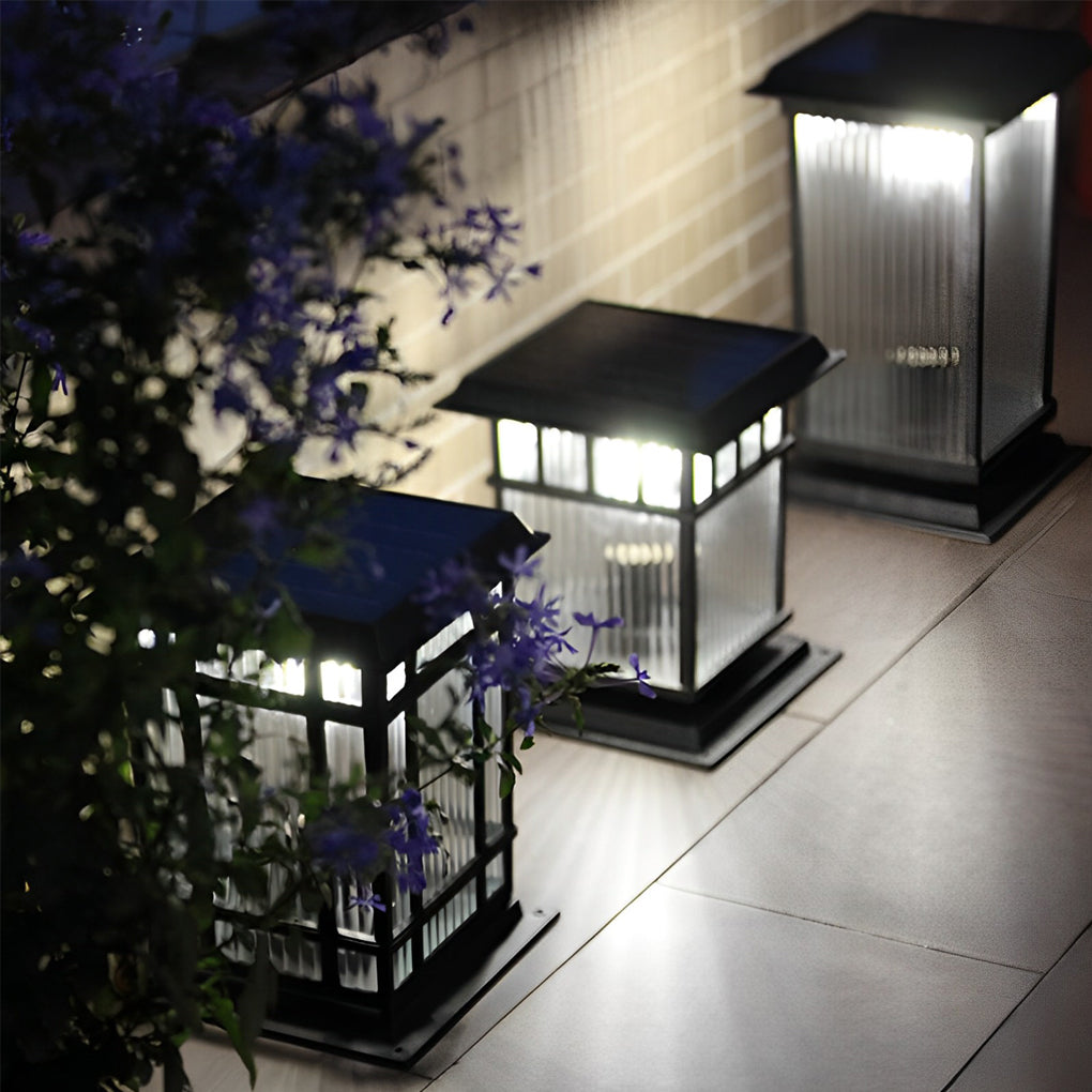 Pillar Solar Light Dual Power Supply Vintage LED Waterproof Light