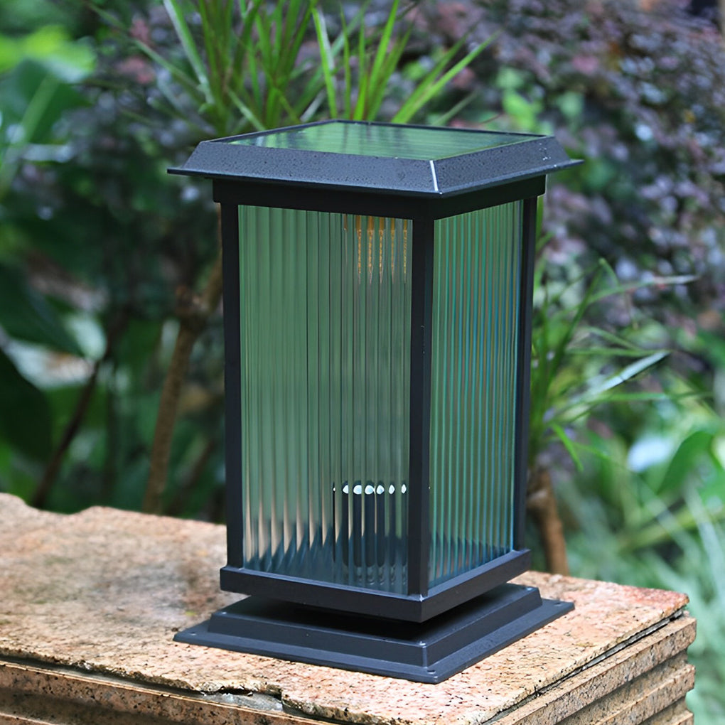 Pillar Solar Light Dual Power Supply Vintage LED Waterproof Light