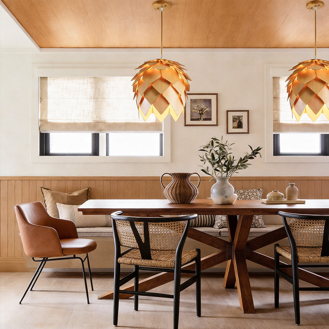 Pinecone Pendant Light Japanese Creative Wooden LED Light