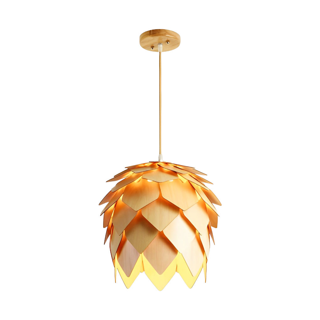Pinecone Pendant Light Japanese Creative Wooden LED Light