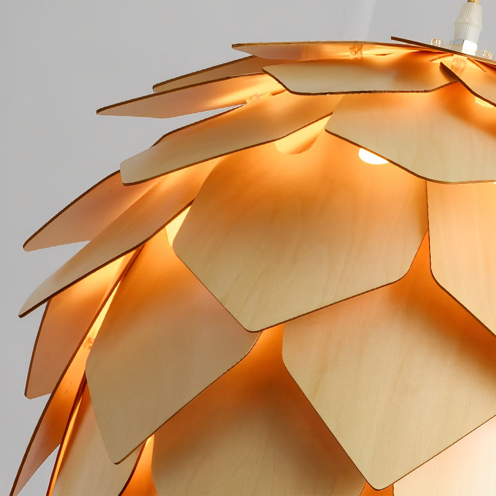 Pinecone Pendant Light Japanese Creative Wooden LED Light