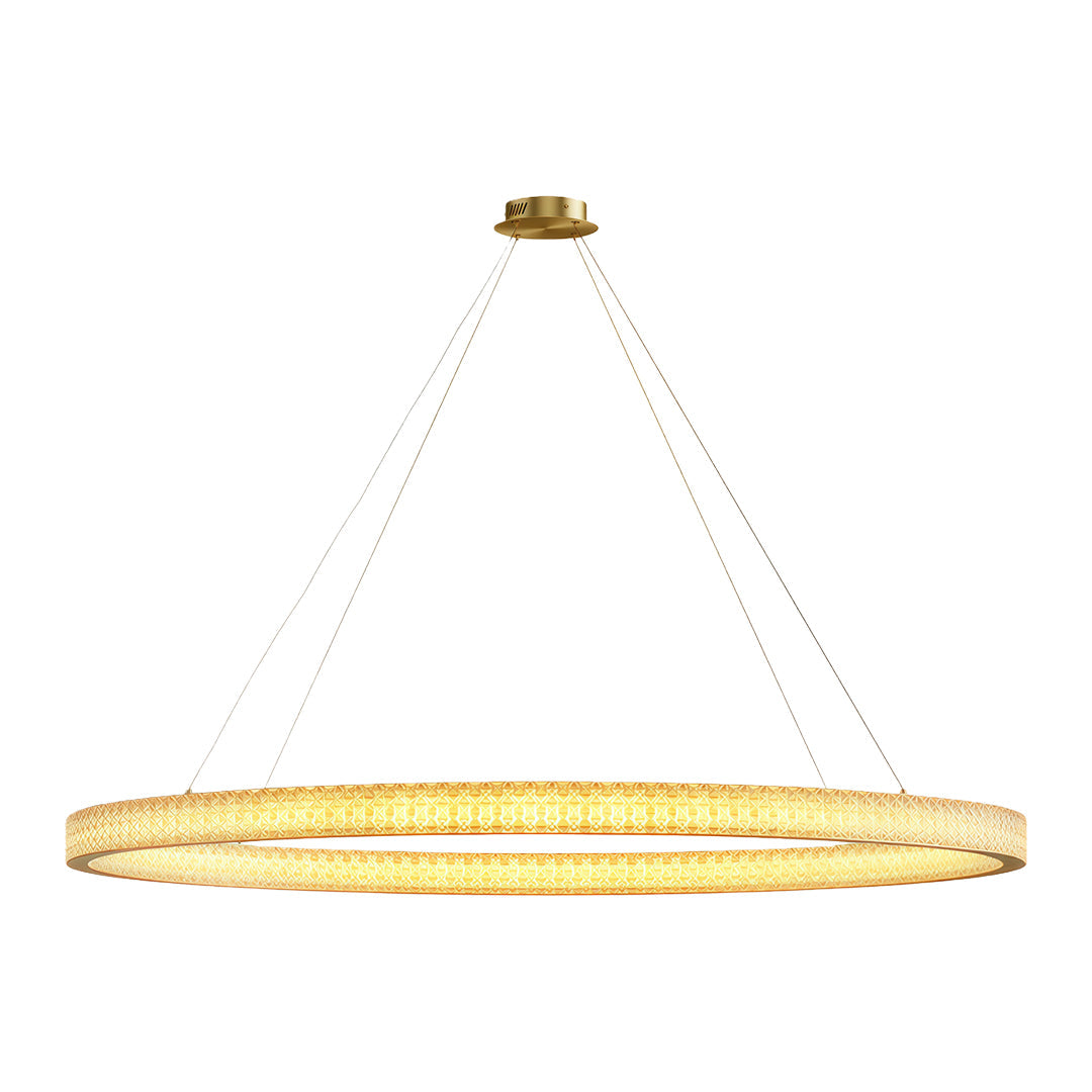 Circular Modern Chandelier Luxury Copper Ceiling Light