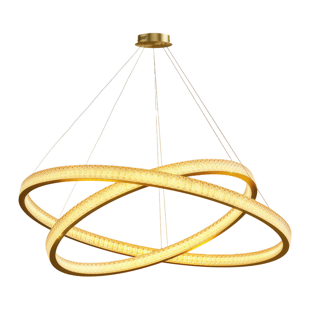 Circular Modern Chandelier Luxury Copper Ceiling Light