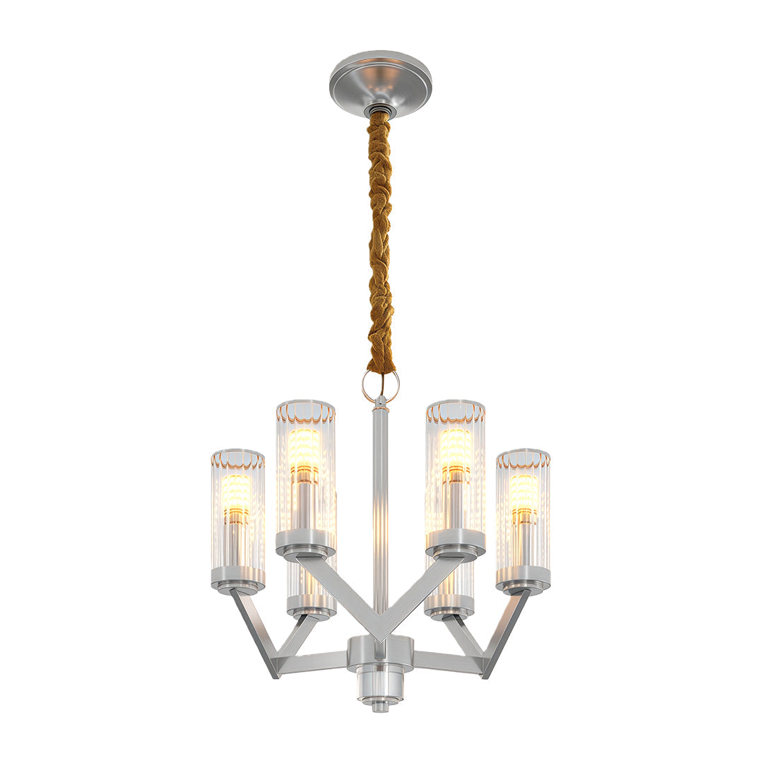Glass Drop Chandelier High-End Luxury Copper Ceiling Light