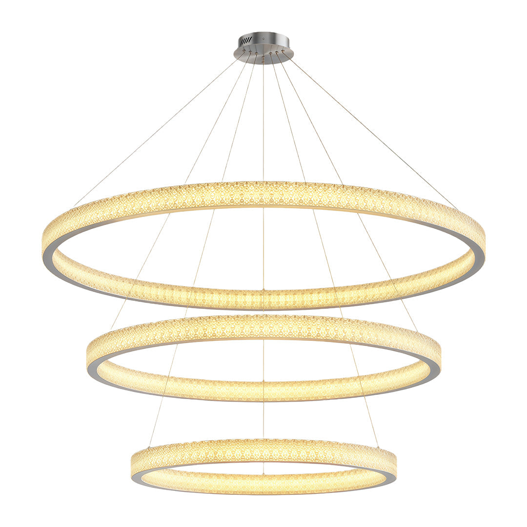 Circular Modern Chandelier Luxury Copper Ceiling Light