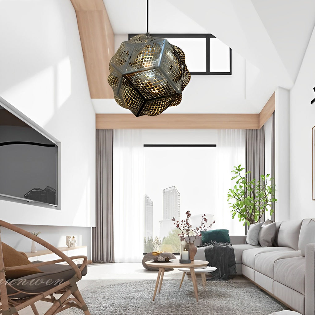 Polyhedron Pendant Light Modern Irregular Sphere Ceiling Light