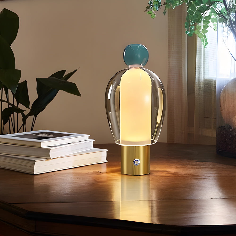 Portable Glass Table Light Human Shape LED Metal Lamp