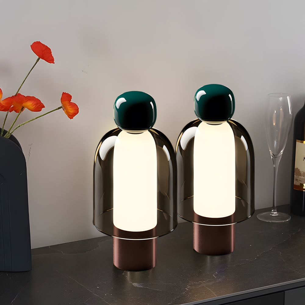 Portable Glass Table Light Human Shape LED Metal Lamp