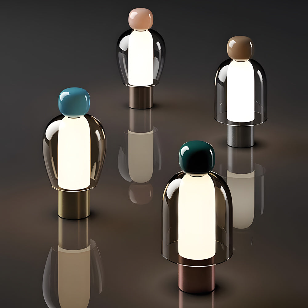 Portable Glass Table Light Human Shape LED Metal Lamp