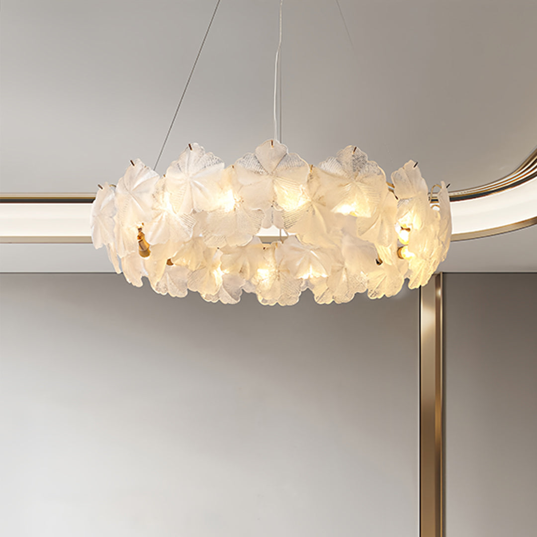 Glass Garland Chandelier Lights French Wreath Luxury Ceiling Light
