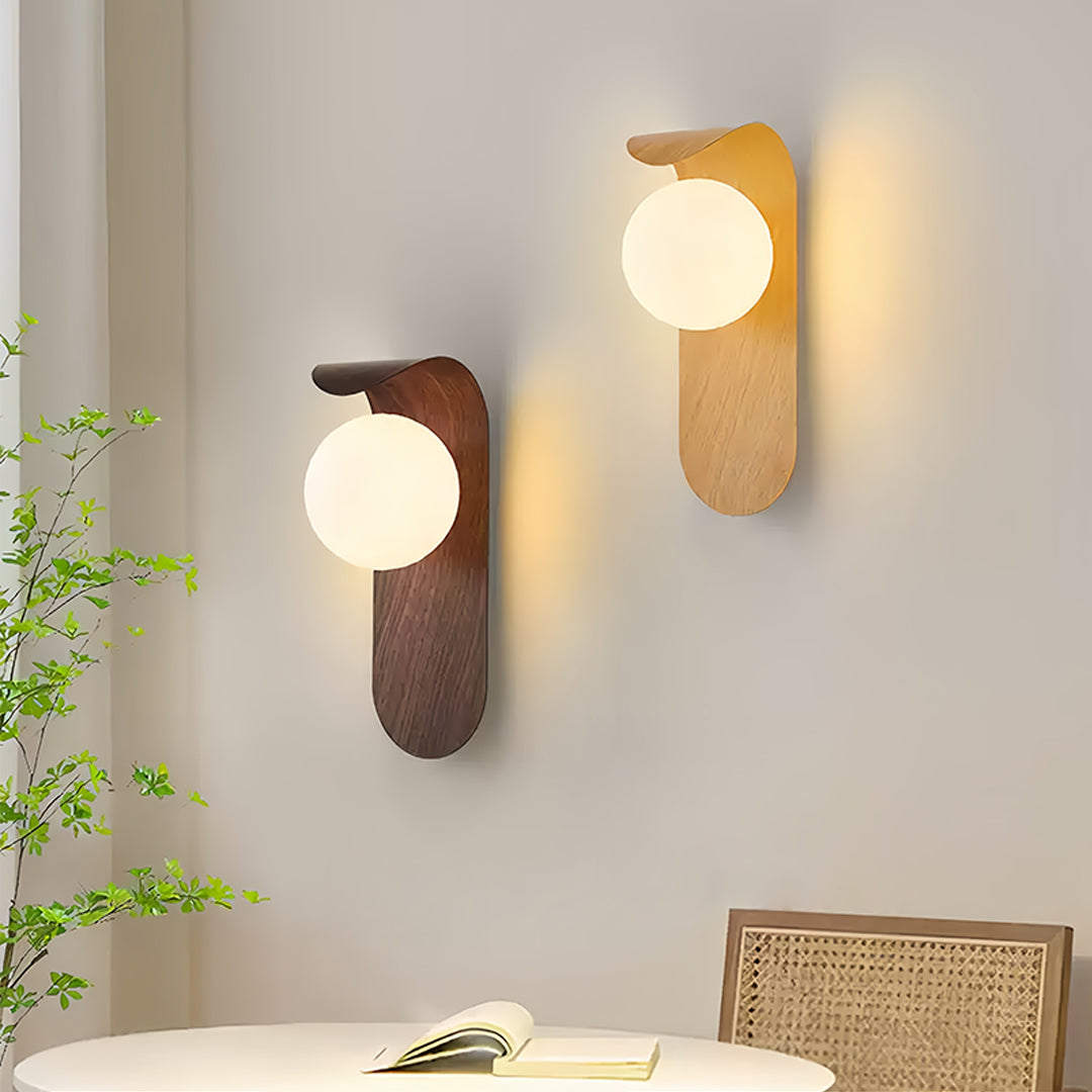 LED Lights For Wall Mid-Century Minimalist Wood Grain Wall Lights